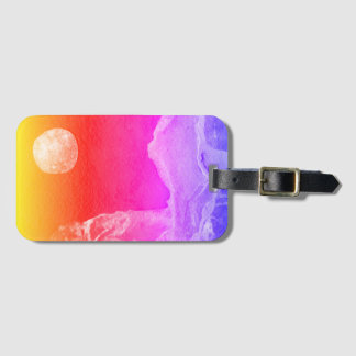 A close up view of fantasy worlds and their moons  luggage tag