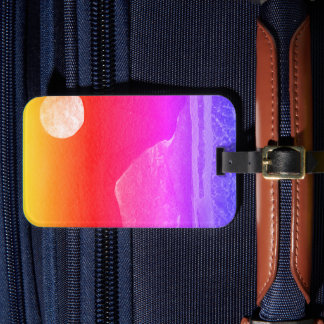 A close up view of fantasy worlds and their moons  luggage tag