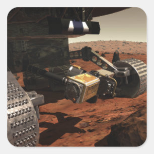 A close-up view of the arm on NASA's Mars Square Sticker