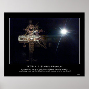 A close-up view of the International Space Station Poster