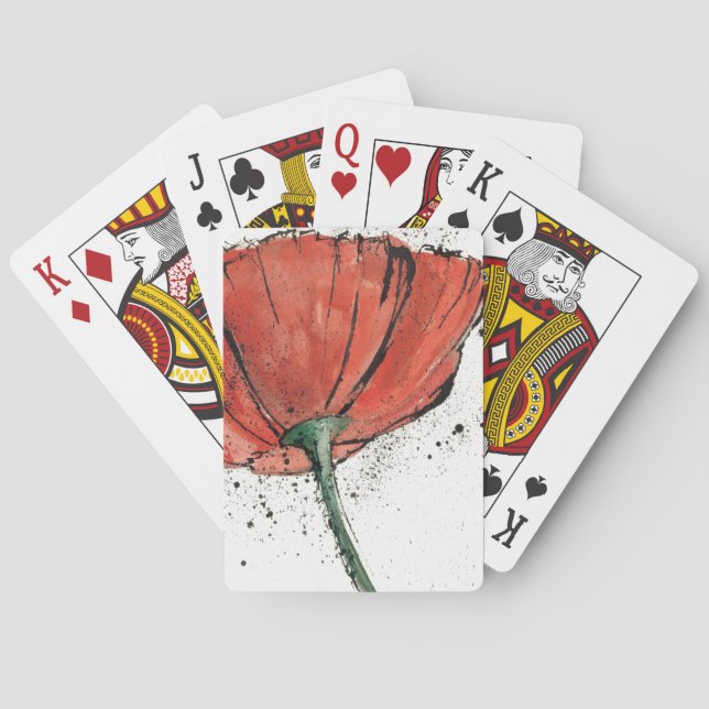 A Closed Flower on a White Background Playing Cards (Back)