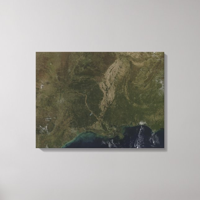 A cloud-free view of the southern United States Canvas Print (Front)