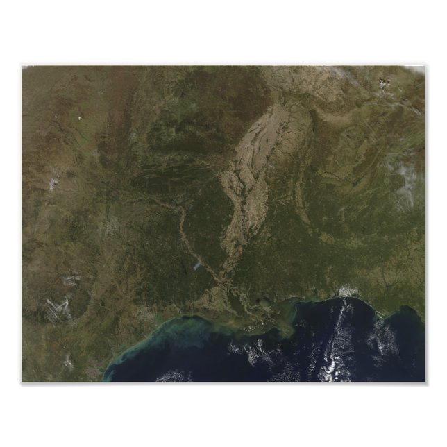 A cloud-free view of the southern United States Photo Print (Front)