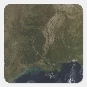 A cloud-free view of the southern United States Square Sticker