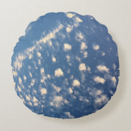 A Cloud of Cotton Round Throw Pillow (16")