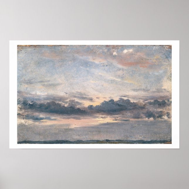 A Cloud Study, Sunset, c.1821 (oil on paper on mil Poster (Front)