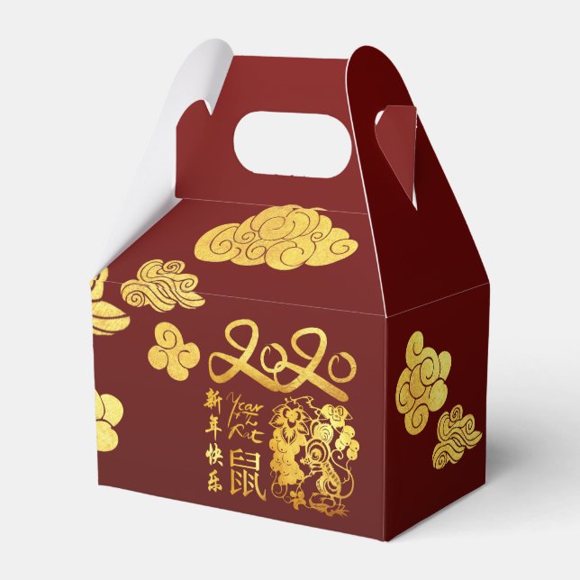 A Clouds Rat paper-cut Chinese New Year 2020 GFB Favour Box (Front Side)