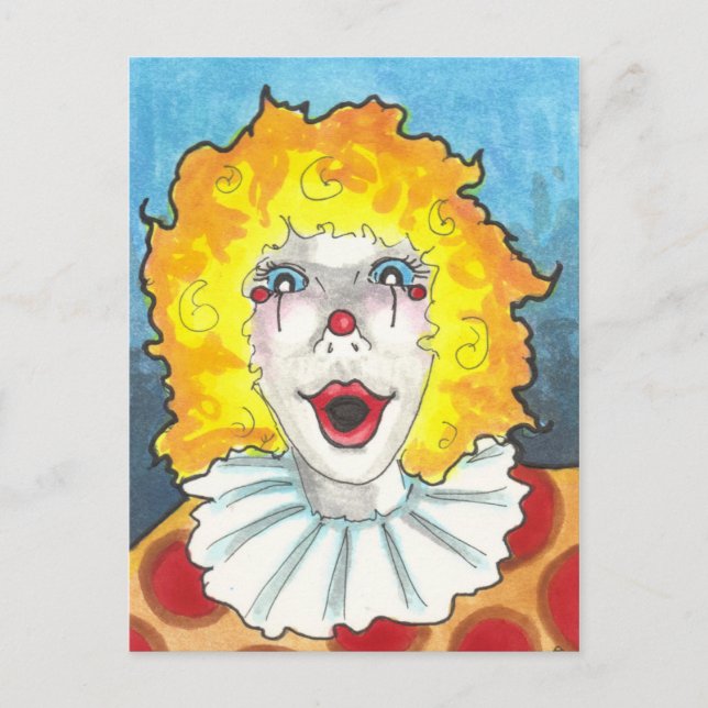 A Clown circus fantasy art postcard print (Front)