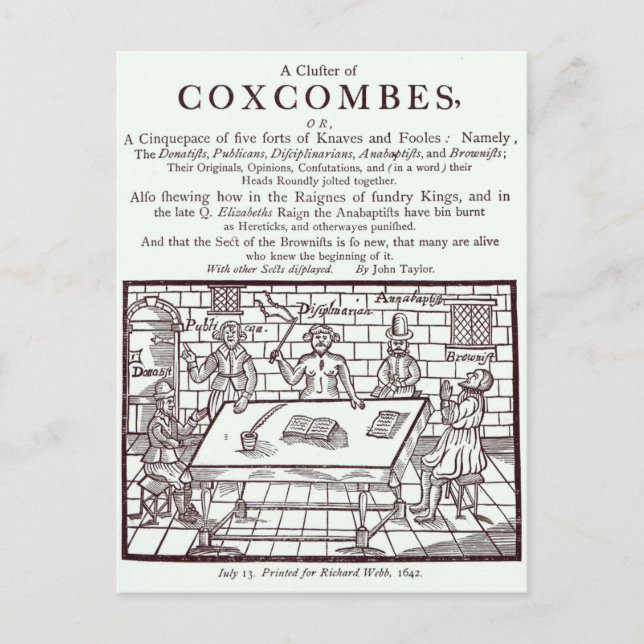 A Cluster of Coxcombes' by John Taylor Postcard (Front)