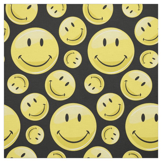 A Cluster of Happy Faces Fabric (Swatch)