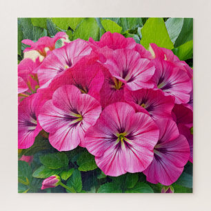 A cluster of pink flowers jigsaw puzzle
