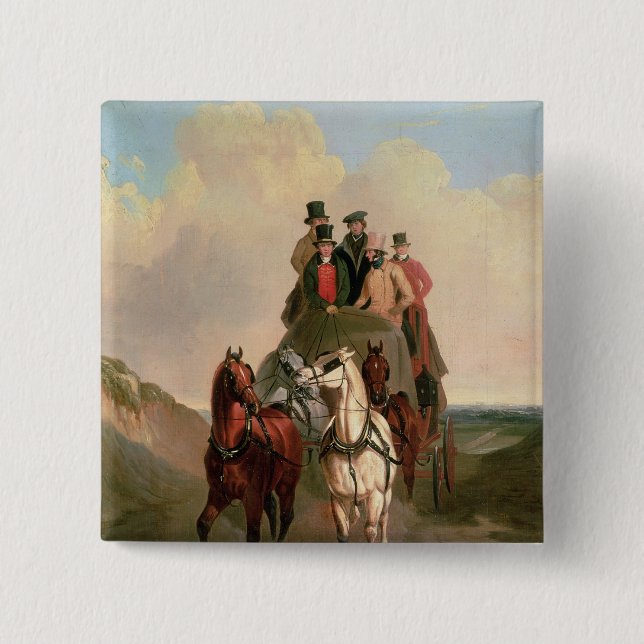 A Coach and Four on an Open Road 15 Cm Square Badge (Front)