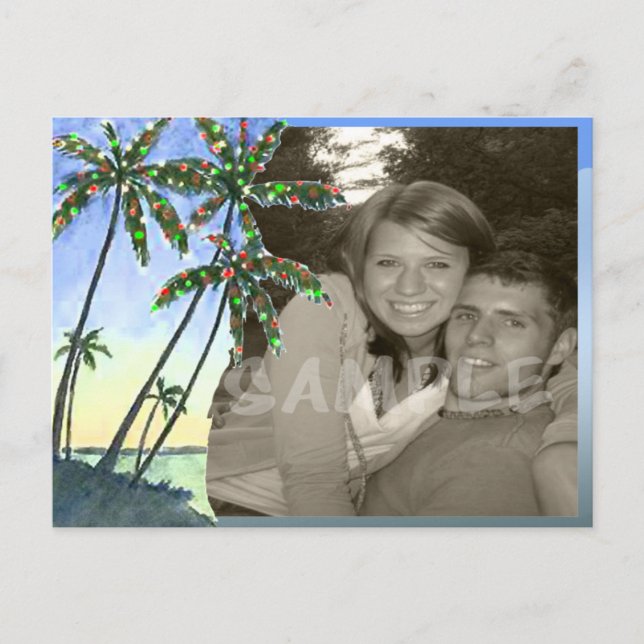 A coastal Christmas Holiday Postcard (Front)