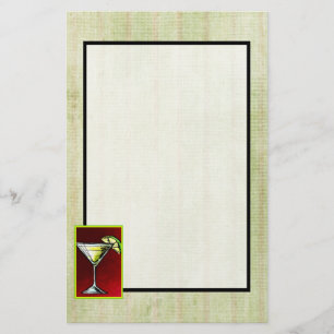 A Cocktail Drink in a Martini Glass with Lime Stationery