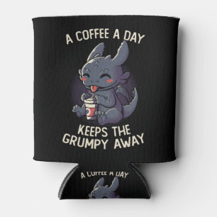 A Coffee a Day Keeps The Grumpy Away Funny Cute Can Cooler