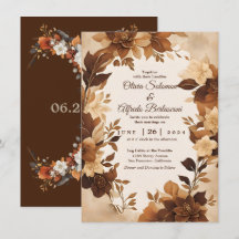 A Coffee & Cream Autumn Floral Theme Wedding