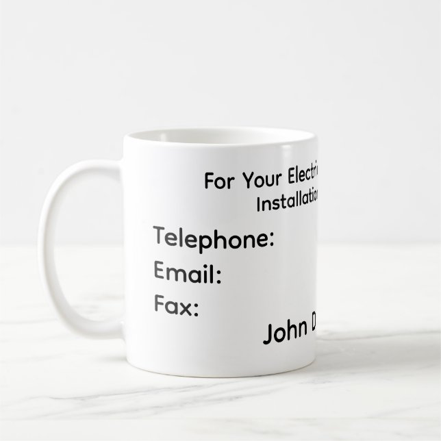 A Coffee Mug for Electrician's Clients (Left)