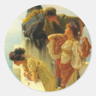 A Coign Of Vantage by Sir Lawrence Alma-Tadema Classic Round Sticker
