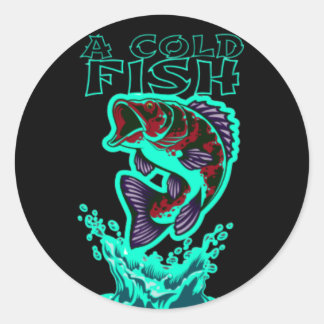 a cold fish plus size T-Shirt Classic Round Sticker