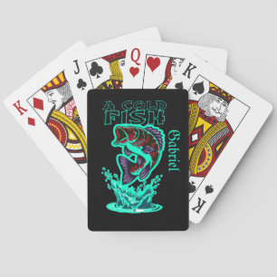 a cold fish with cool art customise personalised playing cards