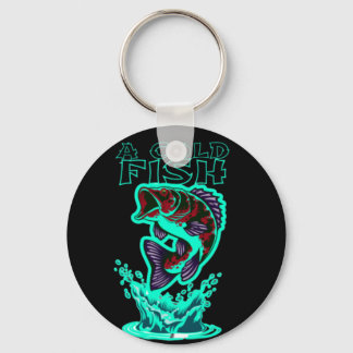 a cold fish with cool art key ring