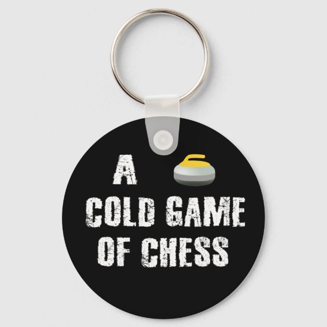 A Cold Game of Chess Curling Keychain (Front)
