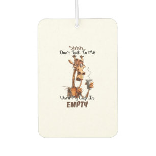 A Cold Giraffe With A Cup Of Coffee Car Air Freshener