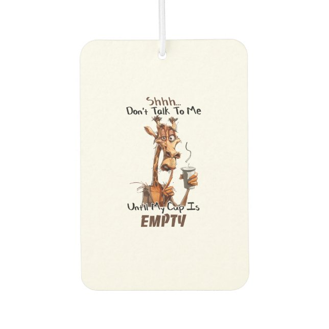 A Cold Giraffe With A Cup Of Coffee  Car Air Freshener (Front)