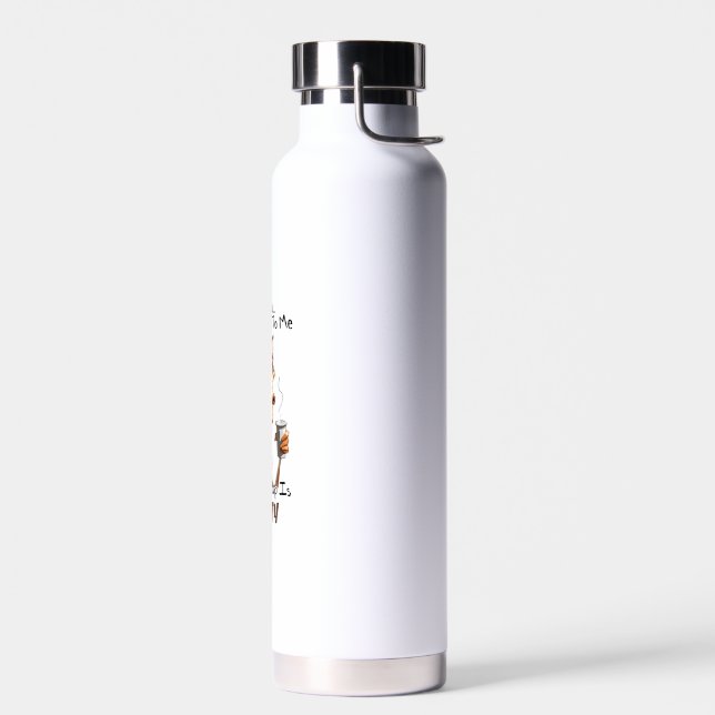 A Cold Giraffe With A Cup Of Coffee  Water Bottle (Left)