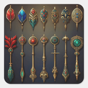 A Collection of Ancient Darts Square Sticker