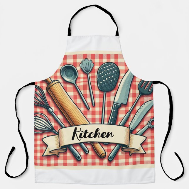 A collection of Kitchen Utensils Apron (Front)