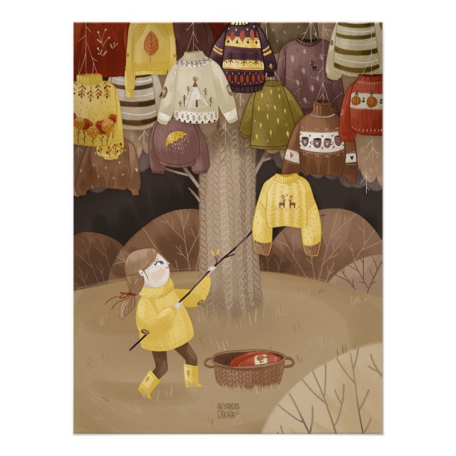 A collector of cozy sweaters poster (Front)