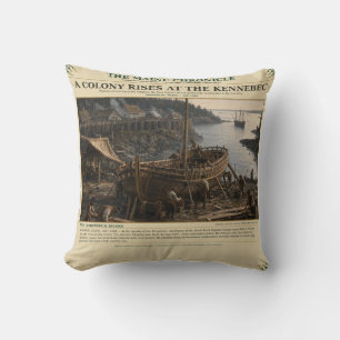 A Colony Rises At The Kennebec-1607–1608   History Cushion