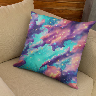 A Colorful Abstract Image with Stars in the Sky Cushion