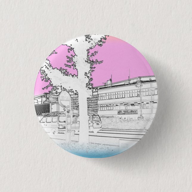 a colorful batch of cans 3 cm round badge (Front)