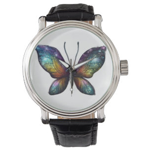A colorful butterfly with galaxy-like wings is dep watch