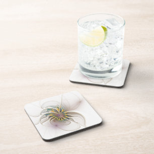 A colorful fractal ornament. Abstract Flower art  Coaster