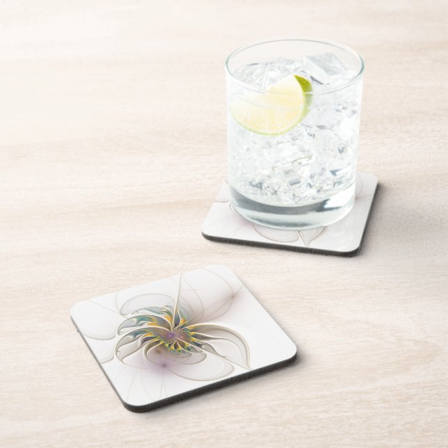 A colorful fractal ornament. Abstract Flower art  Coaster (Right Side)