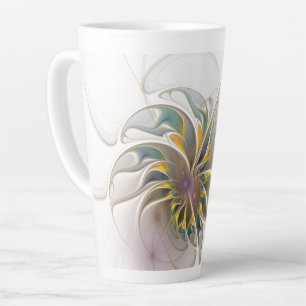 A colorful fractal ornament. Abstract Flower art Latte Mug