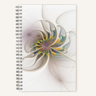 A colorful fractal ornament. Abstract Flower art Notebook