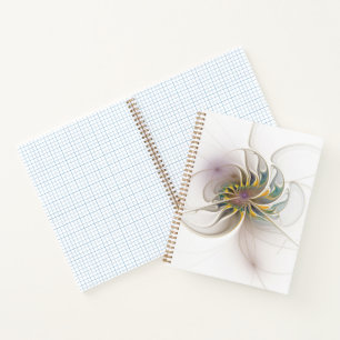 A colorful fractal ornament. Abstract Flower art Notebook