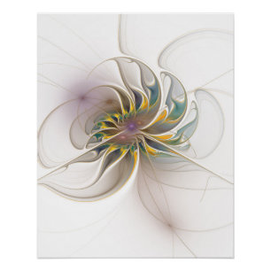 A colorful fractal ornament. Abstract Flower art Poster