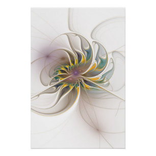 A colorful fractal ornament. Abstract Flower art  Poster