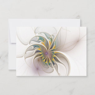 A colorful fractal ornament. Abstract Flower art Thank You Card