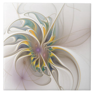 A colorful fractal ornament. Abstract Flower art Tile