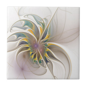 A colorful fractal ornament. Abstract Flower art Tile