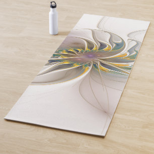 A colorful fractal ornament. Abstract Flower art Yoga Mat