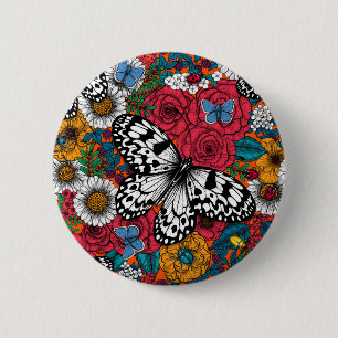 A colorful garden 6 cm round badge