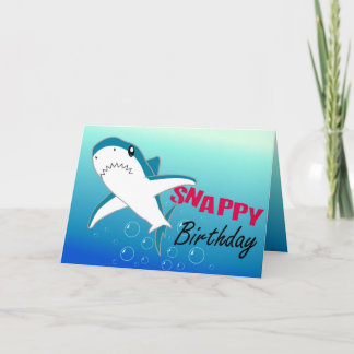 A Colorful Shark Fun Happy Birthday Card