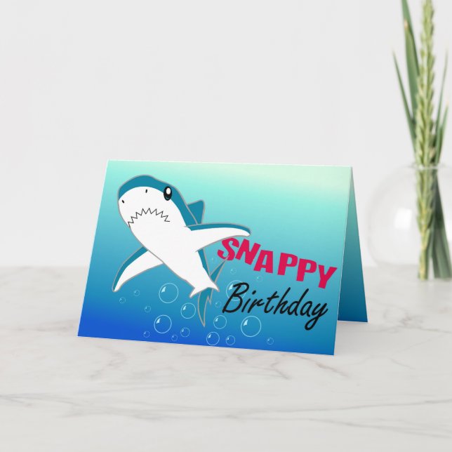 A Colorful Shark Fun Happy Birthday Card (Front)